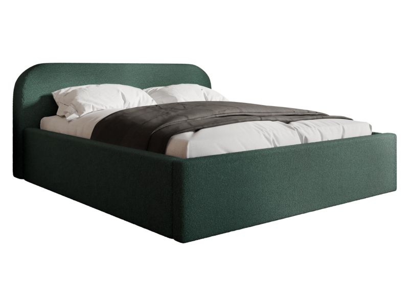 Łóżko tapicerowane MIRJAN 24 z pojemnikiem na pościel Deisin 160x200 mchowa bukla 1 szt.