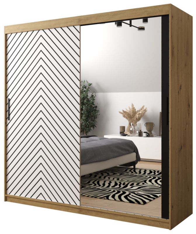 Szafa przesuwna Garderoba Abiks Jodełka 2 200 artisan + biały 1 szt.