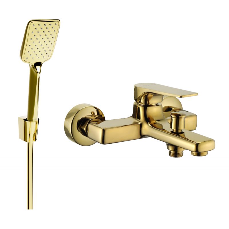 Bateria wannowa z zestawem prysznicowym Mexen Lynx złoty 1 szt.