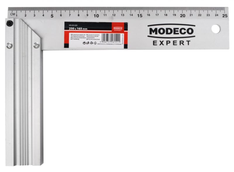 Kątownik aluminiowy Modeco Expert 350 mm - etykieta - 1 szt.