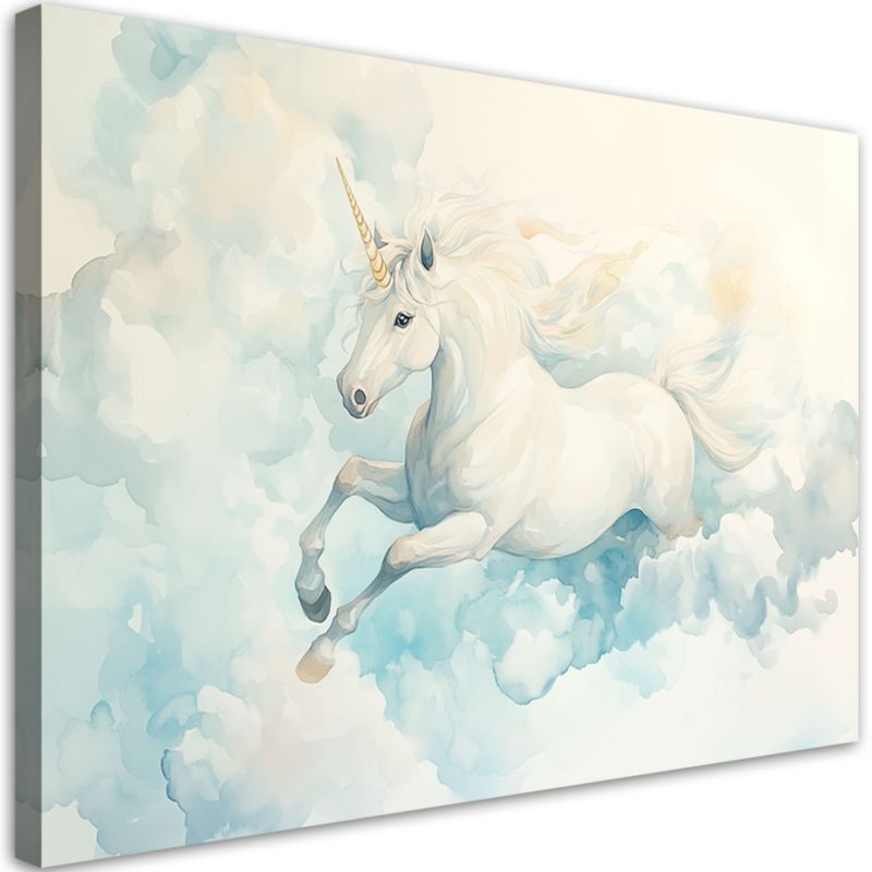 Obraz do pokoju dziecka Feeby Jednorożec w błękitnych chmurach 100x70cm 1szt
