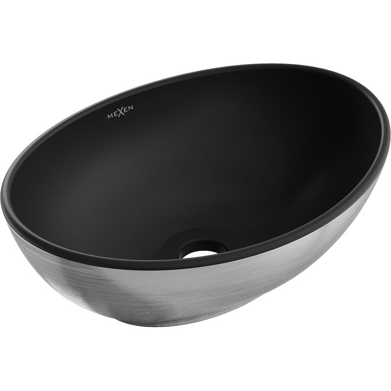 Umywalka nablatowa Mexen Elza czarny/srebrny 40,5x33 cm 1 szt.