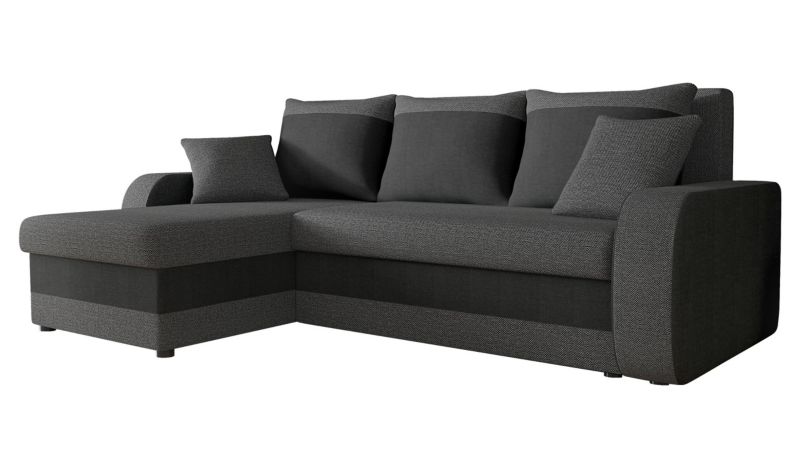 Narożnik z funkcją spania MIRJAN 24 Kris Lux ciemny szary/czarny/ciemny szary 1 szt.