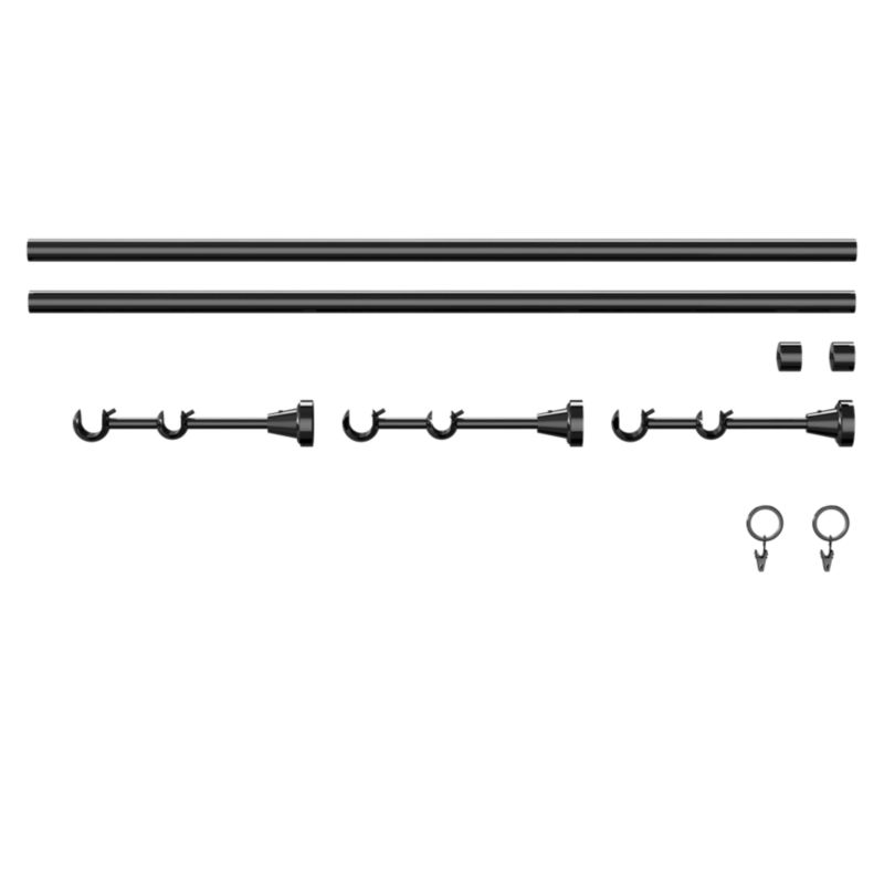 Karnisz pojedynczy Goodhome Kimlos II 19 mm 240 cm zaślepka czarny