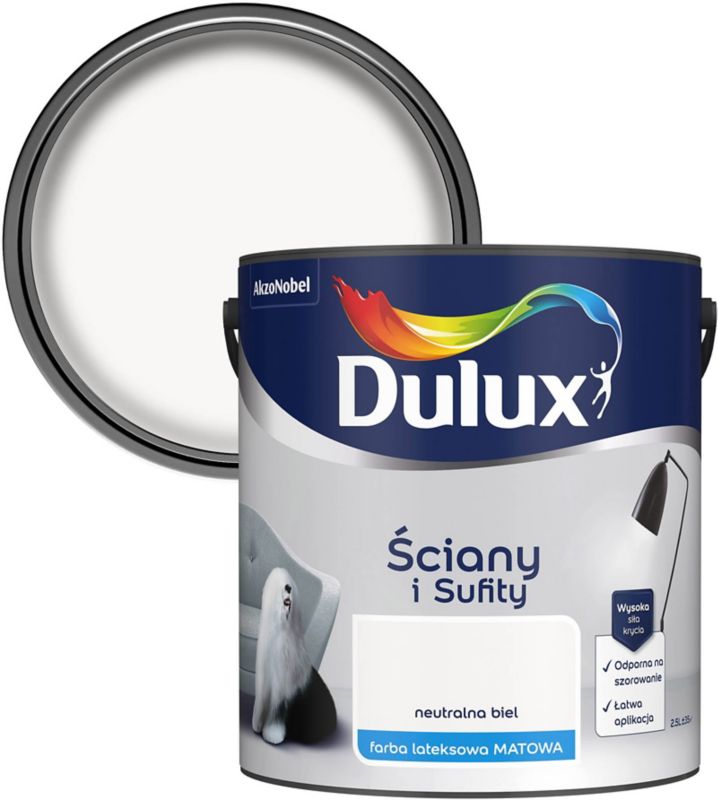 Farba Dulux Ściany i Sufity neutralna biel 2,5 l