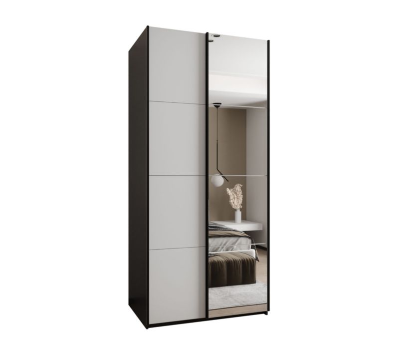 Szafa przesuwna Abiks LUX 3 wysoka szer.110cm czarny/biały/czarny 1szt.