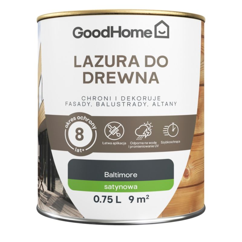Lazura GoodHome 8 lat antracyt 0,75 l