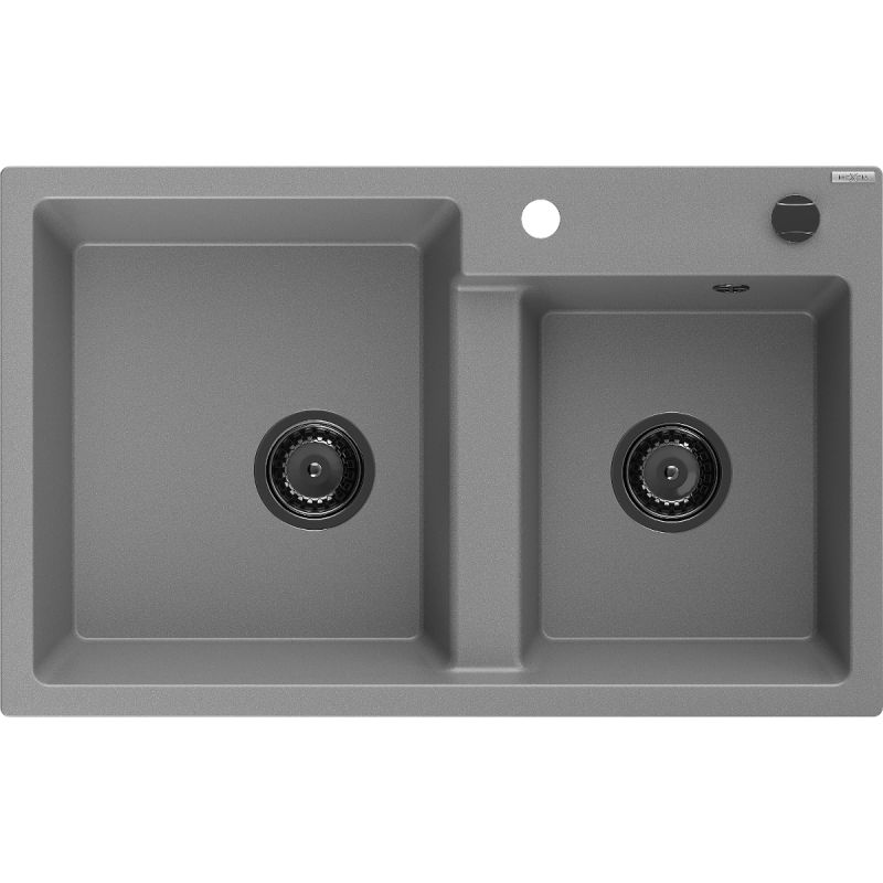 Zlewozmywak wpuszczany Mexen Tomas 2-komorowy szary 800x500 mm - 6516802000-71-G 1 szt.