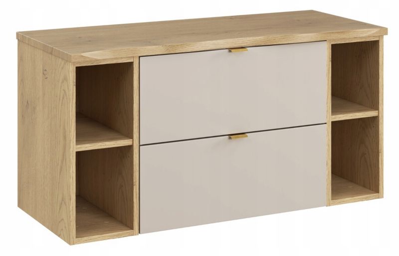 Szafka pod umywalkę Furnidea 100 cm kaszmir z blatem dąb Cremona Dalia 1 szt.