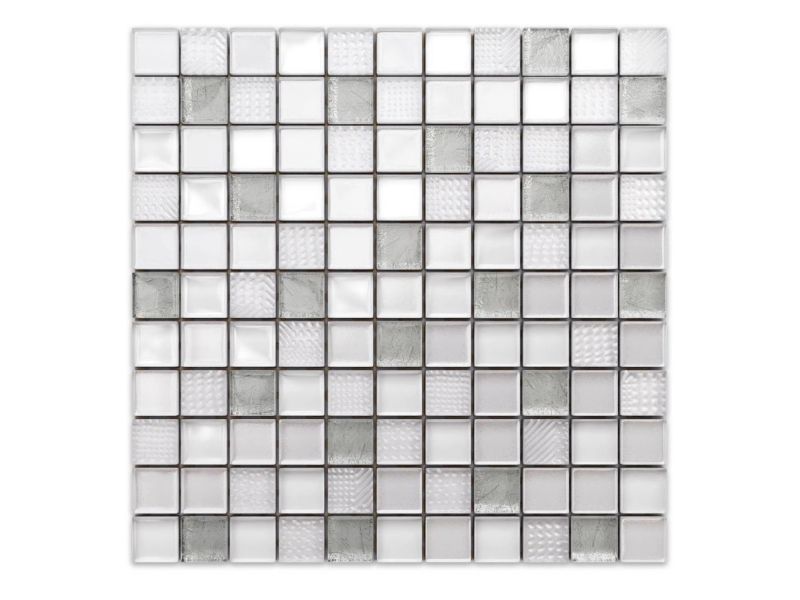 Mozaika szklana Ilcom white silverstar 30x30cm 1 szt.