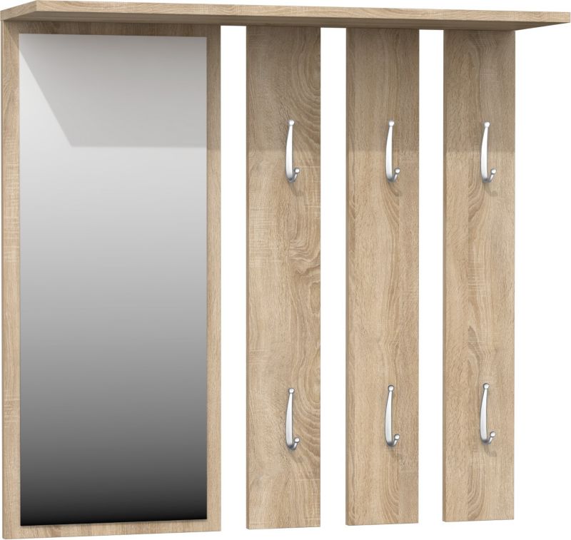 Wieszak Topeshop Opal Lustro Dąb Sonoma 15x85x82 cm 1 szt.