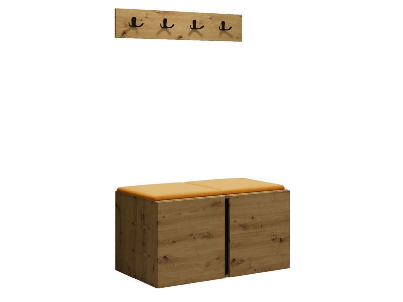 Garderoba MIRJAN 24 Orion VI dąb artisan/czarny + żółty 1 kpl.