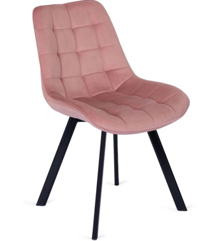 Krzesło RICK Mebel Elite Róż Tapicerowane do Jadalni Welurowe 1 szt