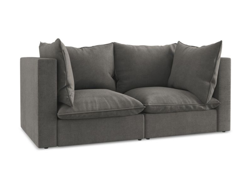 2-osobowa kanapa modułowa LaMiaSofa RAVENNA z tkaniny strukturalnej 180x90 cm ciemny szary 1 szt.