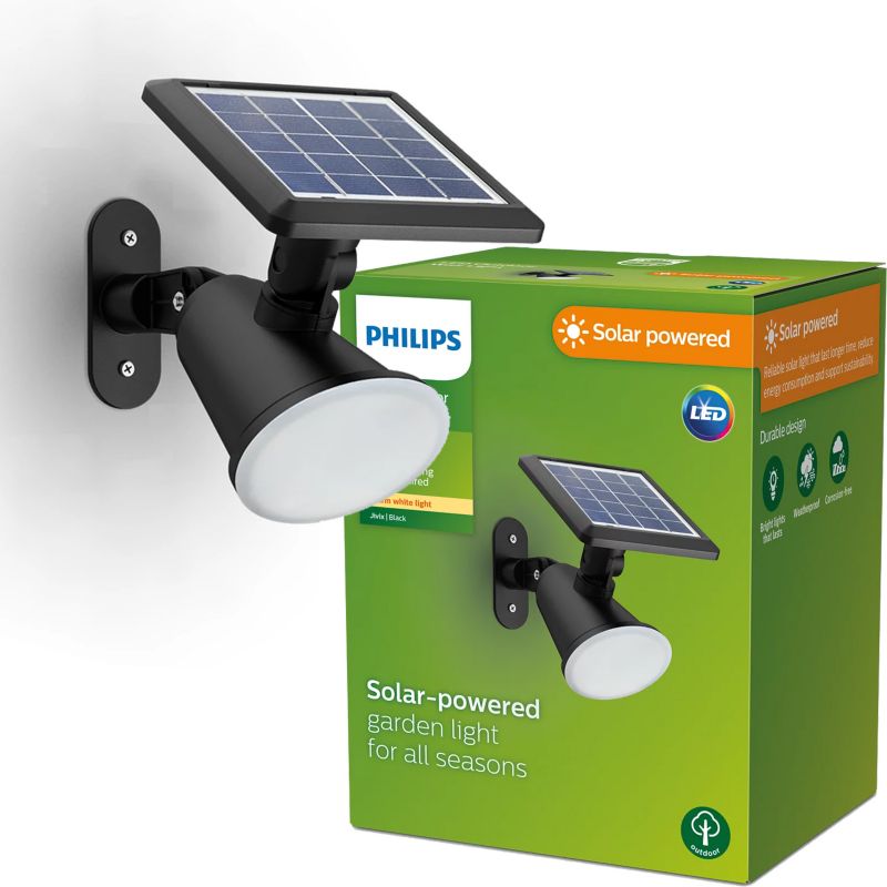 Kinkiet elewacyjny Philips solarny LED JIVIX 1,4W 2700K 150lm IP44 czarny 1 szt.