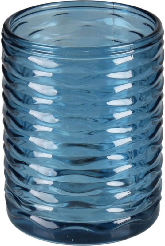 Świecznik Splendid Wavo 7 x 10 cm niebieski