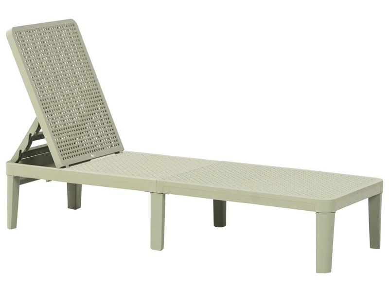 Leżak ogrodowy Ossimo Rozkładany Materiał syntetyczny Jasnozielony 1 szt.