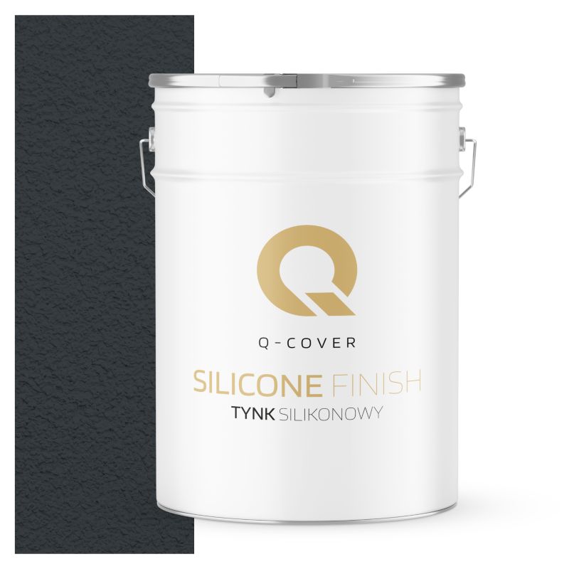 Tynk Silikonowy Elewacyjny Baranek 2.0mm Q-Cover Antracyt RAL7016 25KG