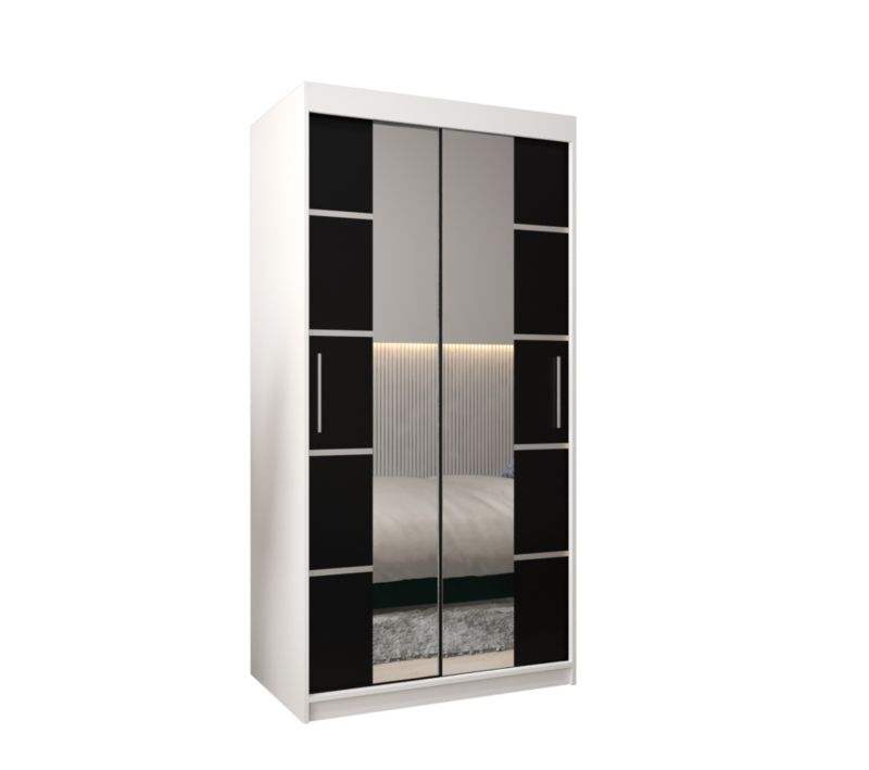 Szafa przesuwna Garderoba Abiks Verona 4 100 biały + czarny 1 szt.