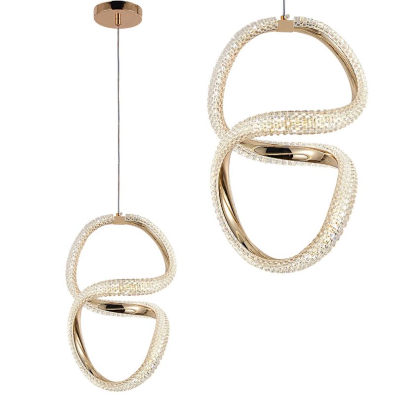 Lampa Sufitowa Wisząca Toolight G069-Cp Złoty