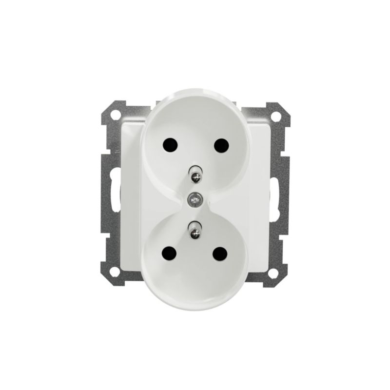 Gniazdo podwójne Schneider Electric Sedna Design&Elements z uziemieniem białe