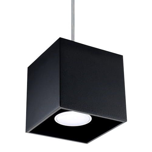 Lampa sufitowa wisząca Sollux Lighting Quad 5184 czarna szerokość 10 cm 1xGU10 x 40W 1 szt.