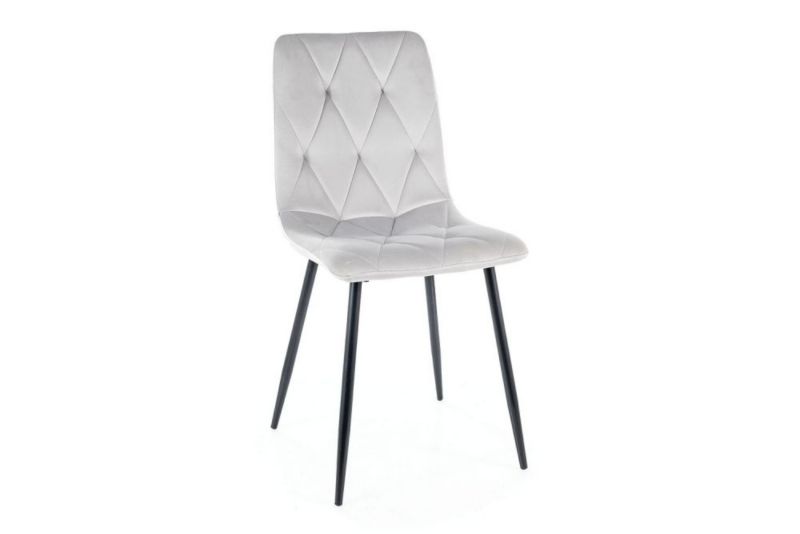 Krzesło Signal tapicerowane TOM VELVET jasnoszare 1 szt