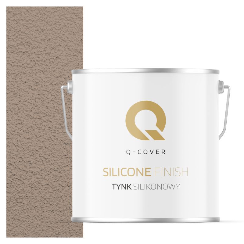 Tynk Silikonowy Elewacyjny Baranek 1.00mm Q-Cover Orzechowy jasny F534 7KG