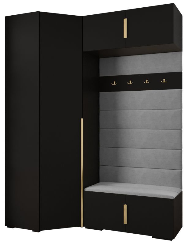 Garderoba do przedpokoju Abiks INOVA 1 Z21 czarny+złoty+manila16 1szt.