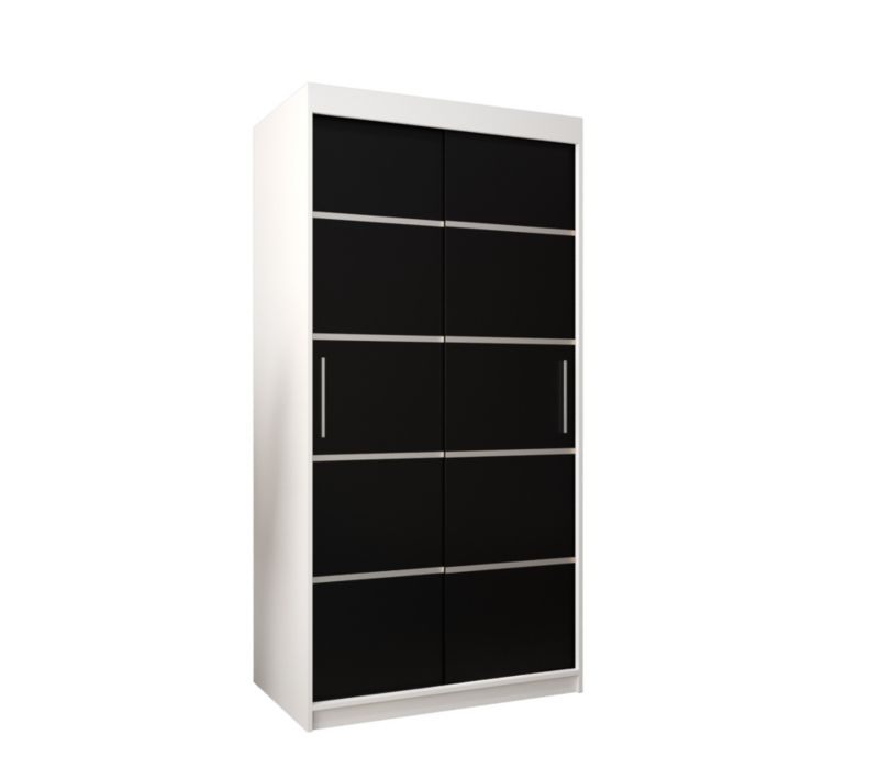 Szafa przesuwna Garderoba Abiks Verona 1 100 biały + czarny 1 szt.