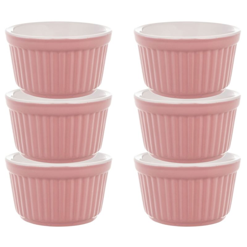 Naczynie KADAX ceramiczne do zapiekania 9 x 5 cm różowe 6 szt.