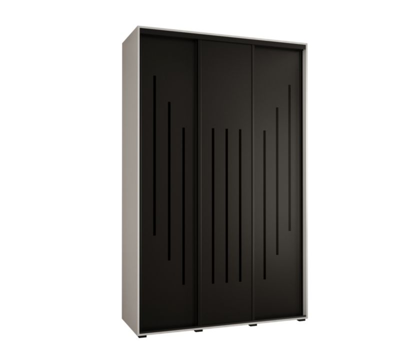 Szafa przesuwna Abiks DAVOS 8 wysoka szer.160cm gł.45cm biały/czarny/czarny 1szt.