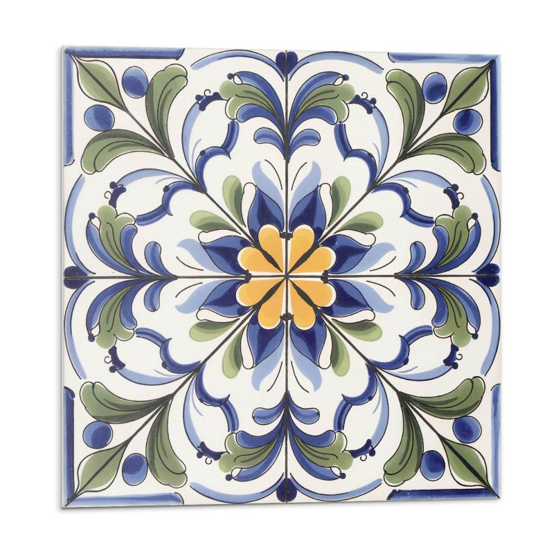 Kafelki samoprzylepne Wallfluent 50x50 cm Ceramiczne zdobienia z kwiatowym akcentem 4 szt.