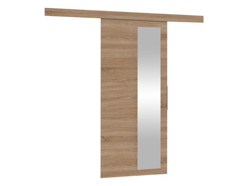 Drzwi przesuwne wewnętrzne MIRJAN 24 Malibu III 80 + samodomykacz dąb sonoma + czarny lacobel 1 kpl.