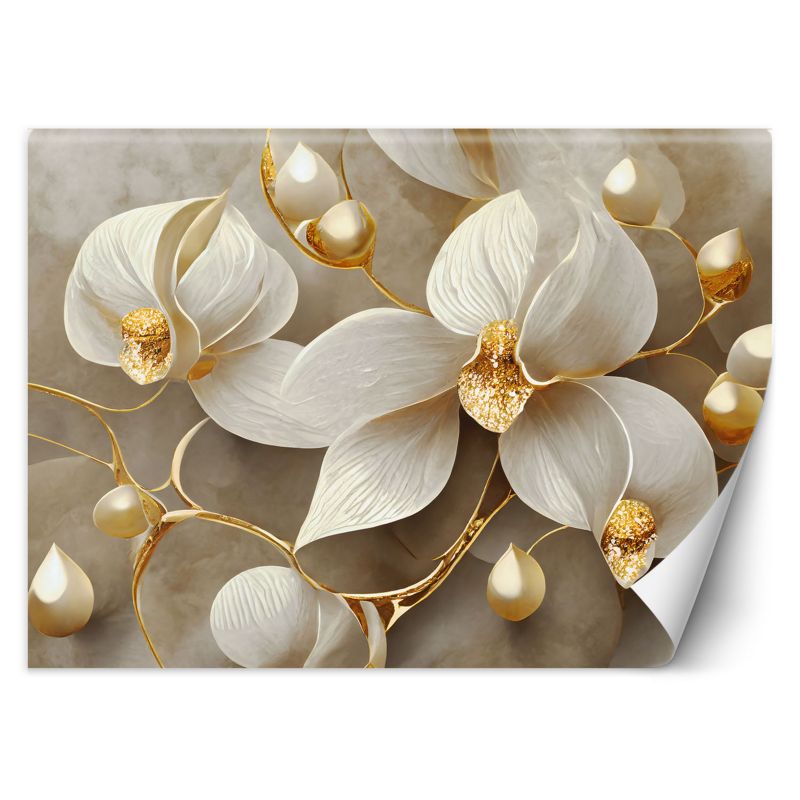 Fototapeta Feeby Storczyk glamour złoty 250x175 1 szt