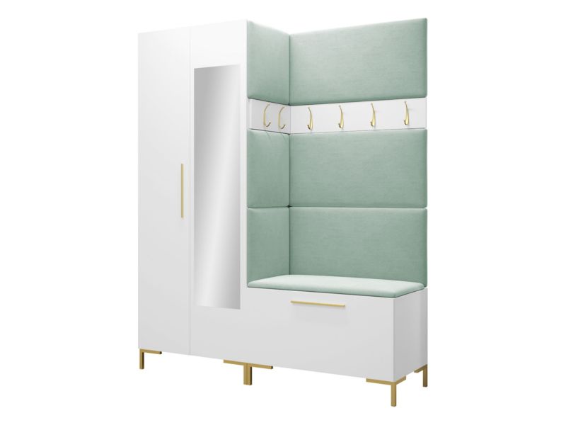Garderoba MIRJAN 24 Zilion IX biały + miętowy 1 kpl.