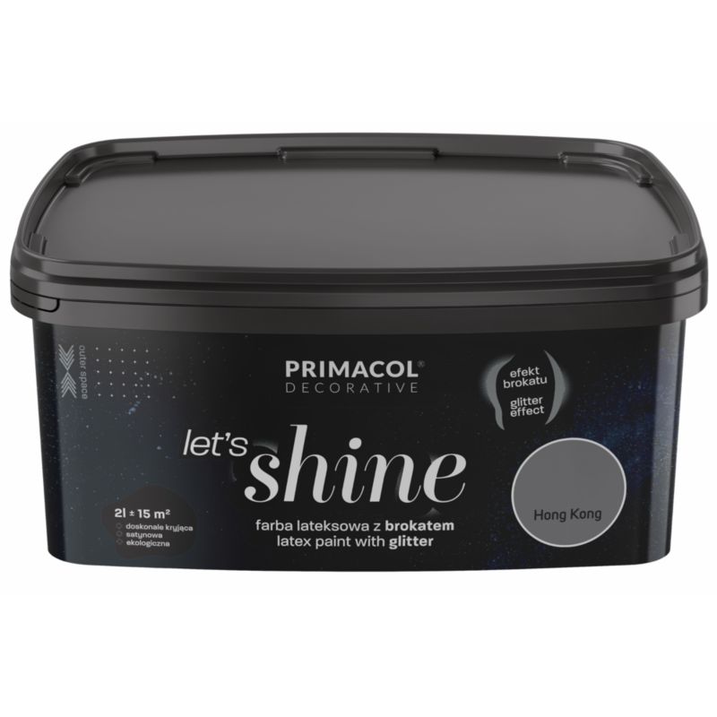 Farba dekoracyjna Primacol Let's Shine Hong Kong ciemna szara 2 l