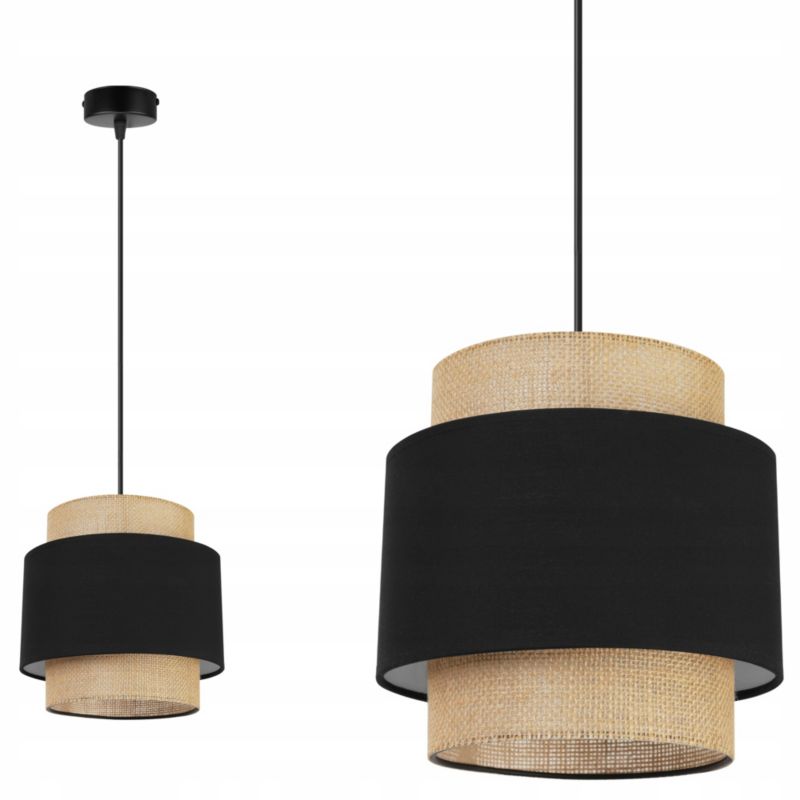 Lampa sufitowa wisząca Light Home LH Boho 1x E27 60W juta czarny 1szt.