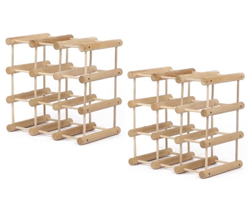 Stojak na wino MODO24 modułowy na 18 butelek dębowy naturalny 1 szt.