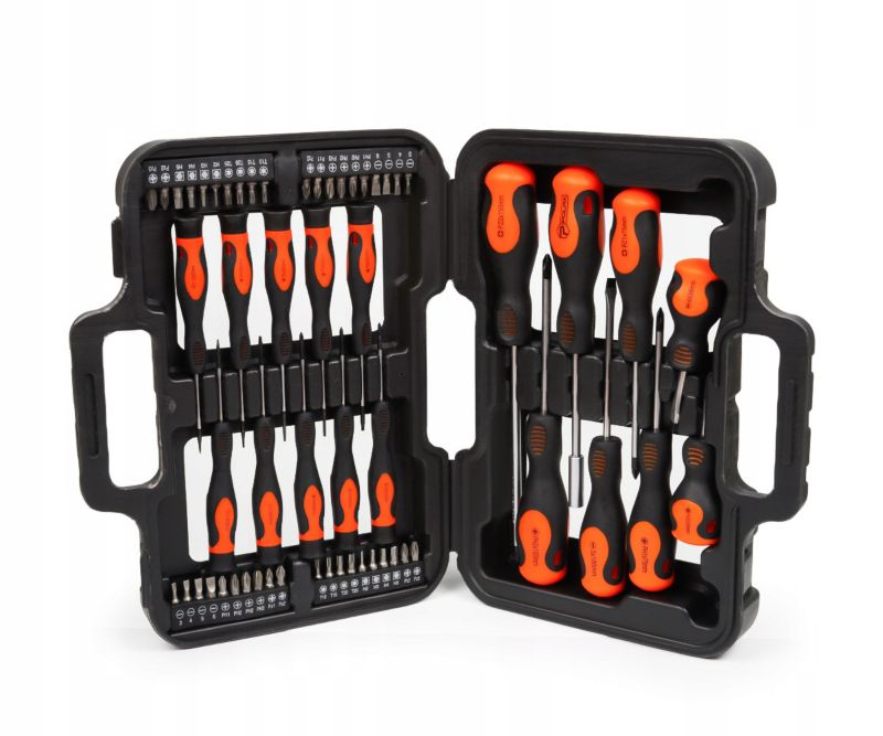 Zestaw wkrętaków Polax bity 58 elem. plastikowe pudełko CR-V 1 szt.