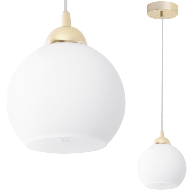 Lampa sufitowa wisząca Light Home LH Eliza White linka transparentna 1x E27 biały/złoty 1szt.