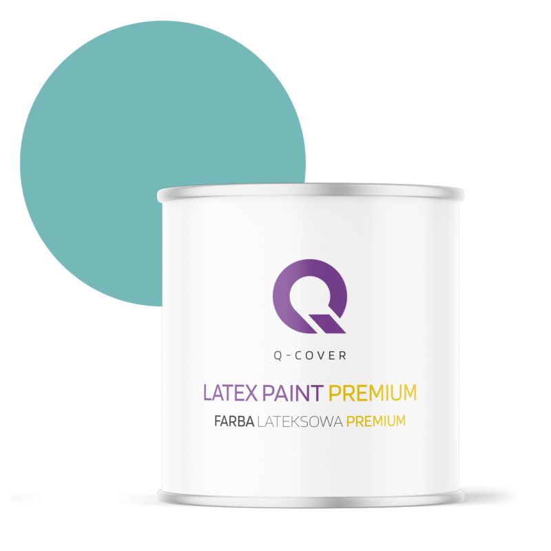 Farba Lateksowa Premium Plamoodporna do Ścian i Sufitów Q-Cover Turkusowy H1441 Głęboki Mat 2L