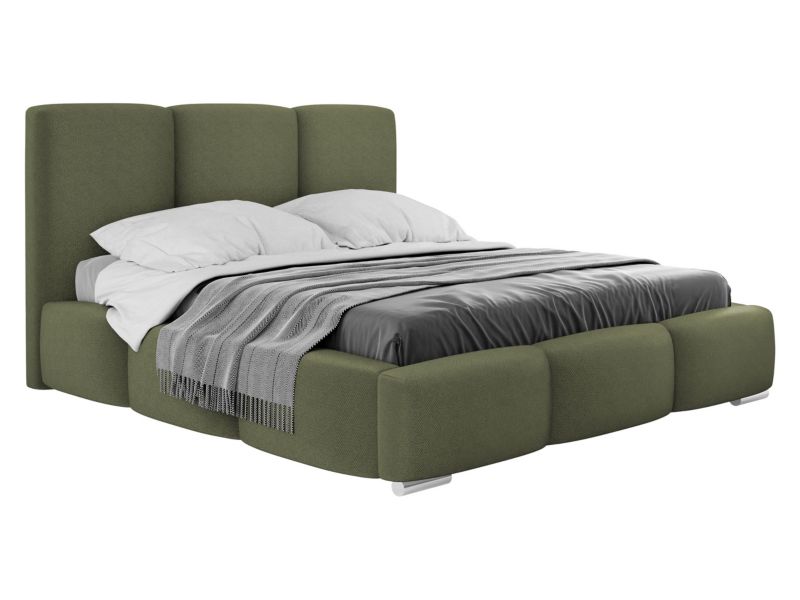 Łóżko tapicerowane MIRJAN 24 z pojemnikiem na pościel Olweria 160x200 khaki 1 szt.