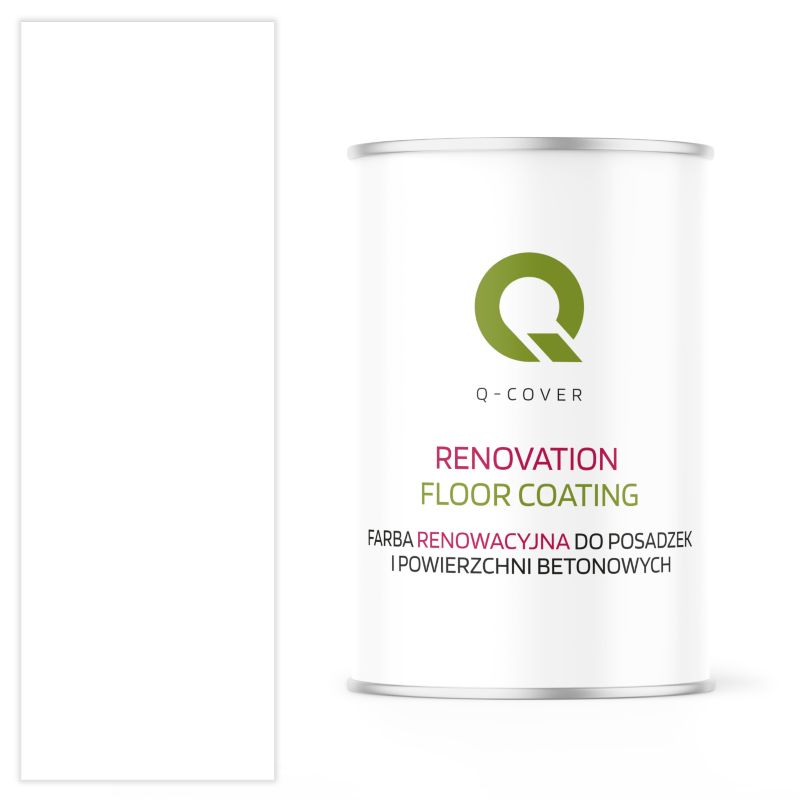 Farba Renowacyjna do Posadzek i Powierzchni Betonowych Q-Cover Biały Drogowy RAL9016 Mat 1L