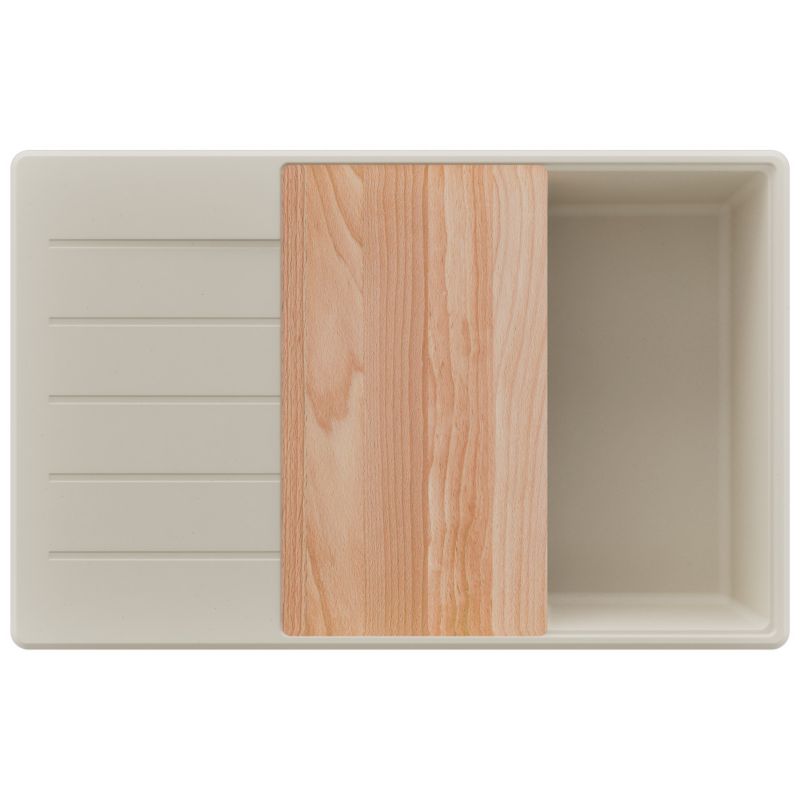 Zlewozmywak Kopenhaga PRIMAGRAN Nablatowy 78x50cm do szafki od 60cm, Beżowy + Syfon + Deska, S630, 1 szt.