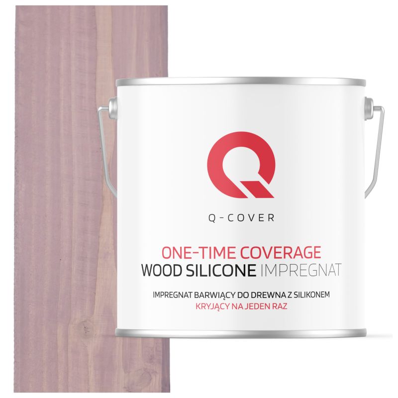 Impregnat Barwiący do Drewna z Silikonem Kryjący na Jeden Raz Q-Cover Pudrowy róż H3250 5L