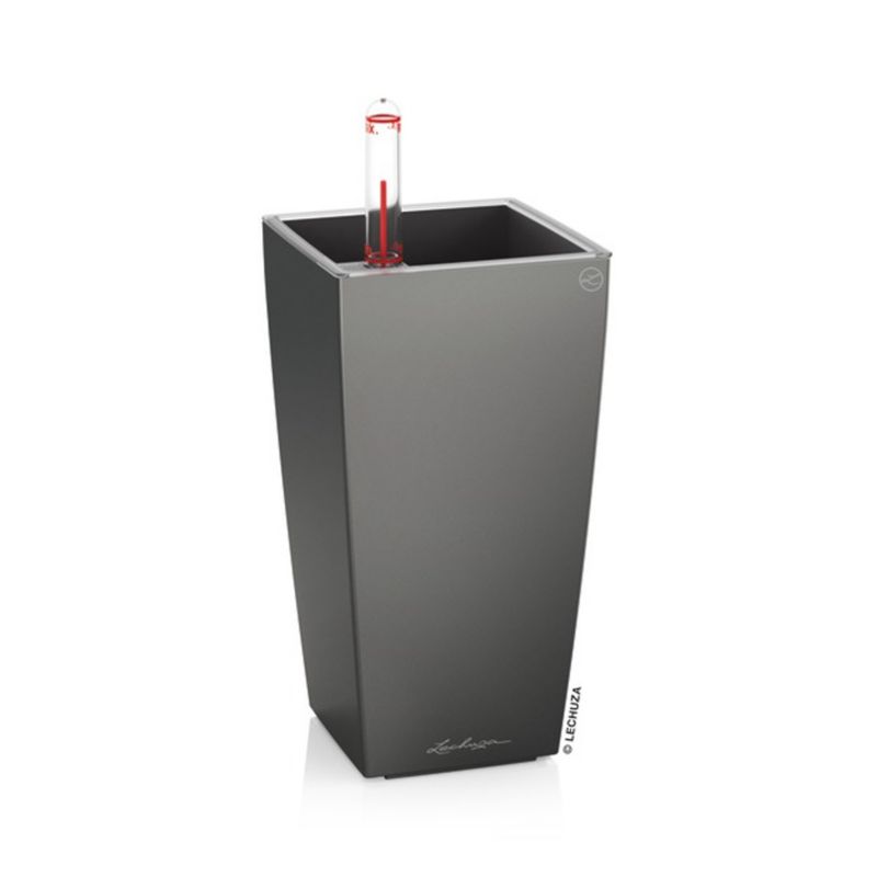 Doniczka Lechuza Do Domu Ogrodu Mini-Cubi Antracyt Metalik 1 szt