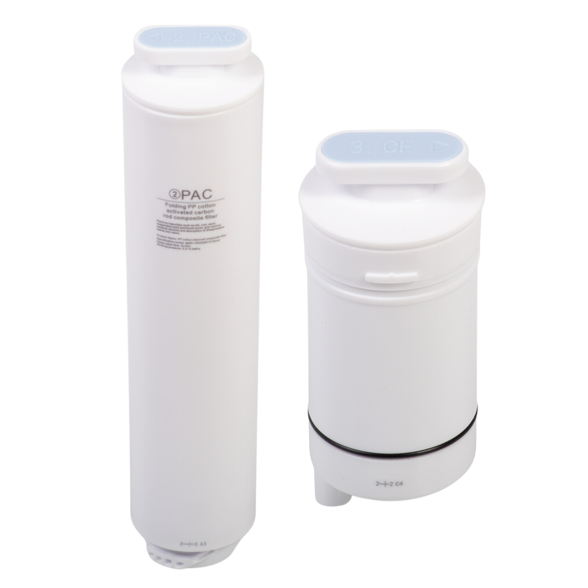 Zestaw wkładów wymiennych CF + PAC do dystrybutora wody Miraqua Alfa.