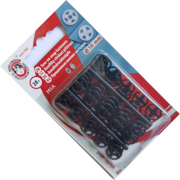 zatrzaski plastikowe 3 (10mm) czarne 20szt
