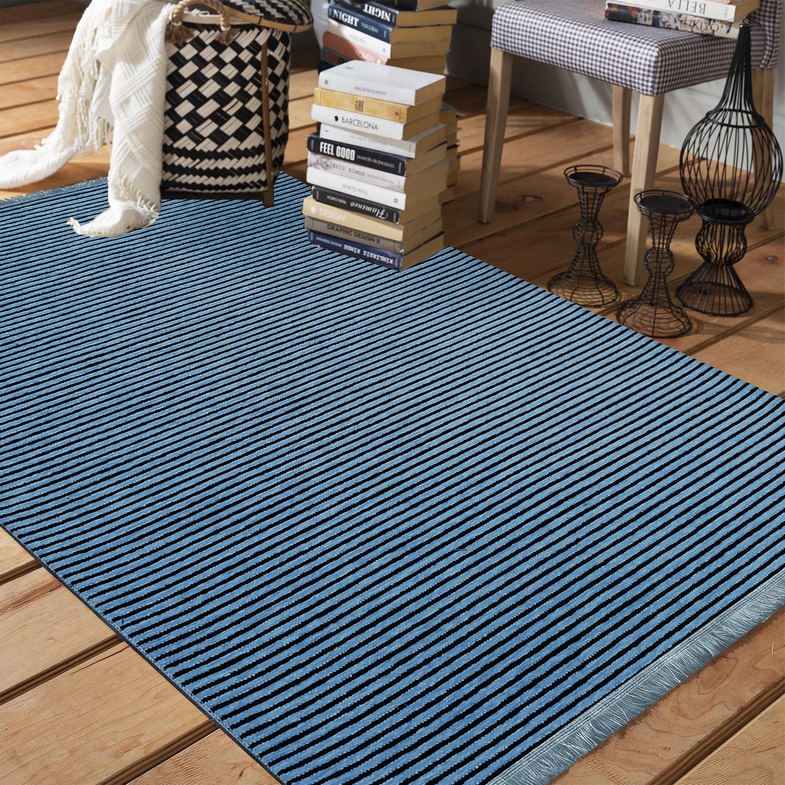 Dywan nowoczesny Magnetic 01 -niebieski